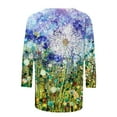thumbnail image 4 of Pompotops T-shirt Ample Imprimé pour Femme Blouse à Manches 3/4 Col Rond Hauts Décontractés Liquidation, 4 of 5