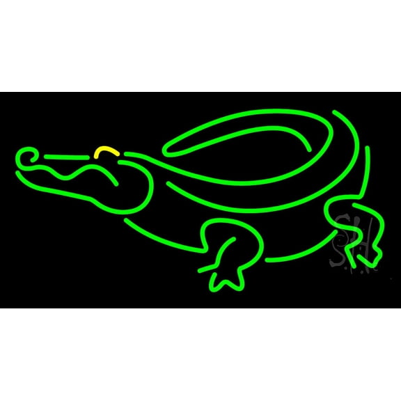 Alligator LED Neon Sign 13" Tall x 24" Wide - inches Black Square Cut Acrylic Backing, with Dimmer - Premium built indoor Sign for Club, Home décor, Event, Workshop, Storefront.