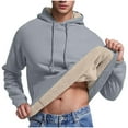thumbnail image 5 of ZANKLEY Men's Heavy Casual Hoodie Lined Pullover Thick Winter Hooded Sweatshirt, 5 of 6