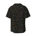 thumbnail image 2 of Xecao offers the Doodle Dinosaur for Men's Casual Short-sleeved Shirt, a button-up collared shirt with a pocket, perfect for beach vacations and yacht travel in the 4X-Large size., 2 of 7