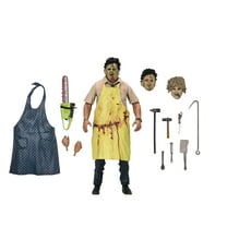 NECA Chainsaw Massacre: Leatherface 50th Anniversary Ultimate Action Figure with Interchangeable Hands and Various Accessories (7")