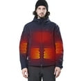 thumbnail image 1 of DEWBU Heated Jacket with 12V Battery Pack Winter Outdoor Soft Shell Electric Heating Coat, Men's Dark Blue, M, 1 of 7