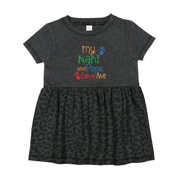 Inktastic Nani and Papa Love Me Girls Baby Dress