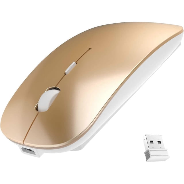 Ultra-Thin 2.4G Office Wireless Mouse Mute Charging Mouse Notebook Home Mouse with USB Receiver Compatible for Notebook, PC, Laptop, Computer, MacBook