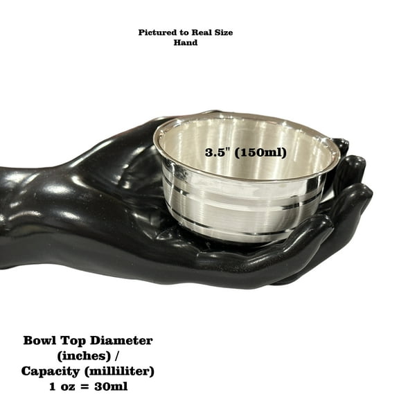 999 Pure Silver Bowl - Style#01 Bowl Size: Bowl 3.5 inch - 40 grams