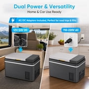 TABU 38QT(35L) Electric Cooler,12V Portable Car Refrigerator with Dual Zone,Independent Temperature Control,Black