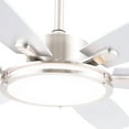 thumbnail image 3 of PHORUS 52" Modern Ceiling Fan with Light, 6 Blades,Low Profile Flush Mount, Remote & APP Control,Reversible Fan for Bedroom, Kitchen, Patio – Silver, 3 of 5