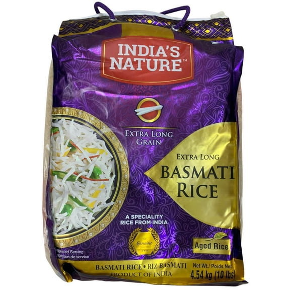 Indias Nature Extra Long Basmati Rice 10 lb (Pack of 4)