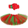 thumbnail image 2 of Falda tutú navideña para niñas con diadema, disfraz de tutú de baile para fiesta de Navidad para niñas pequeñas, faldas de tul esponjosas verdes y rojas para niños, 2 of 5