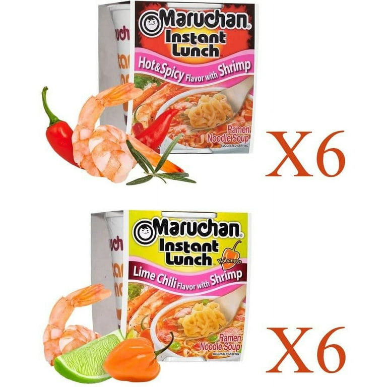 maruchan様 Maruchan Ramen Instant Cup Noodles 12 Count - 6 Hot & Spicy Shrimp