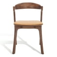 thumbnail image 4 of SAFAVIEH Couture Brylie Modern Leather Solid Dining Bistro Chair, Walnut/Brown (Set of 2), 4 of 14