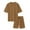 D131/Brown, variant on Afdoent Mens Two Piece Outfits Men's Casual Short Sleeve Round Neck Suit Set Comfortable Summer Spring Outfit Lightweight Breathable Summer Beach Vacation Outfits