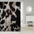 thumbnail image 6 of Brown Cowhide Shower Curtain Farm Animal Print Waterproof Bathroom Curtain,Milk Cow Bath Curtain Cow Print Shower Curtain Set,Farmhouse Wildlife Bathroom Accessories, 6 of 6
