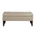 thumbnail image 1 of Beaumont Lane Banc de Rangement Touffeté en Crème Neutre, 1 of 8