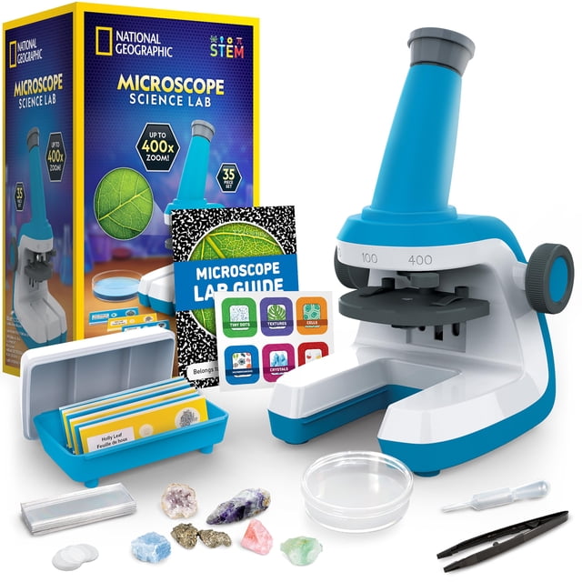 Kit científico de microscopios National Geographic para niños con zoom de 400x
