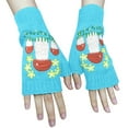 thumbnail image 2 of CUZIBR Snow Gloves Women Cute Cartton Flower Embroidery Knitted Mittens Fingerless Cozy Warm Fuzzy Lined Glove For Running Driving Hiking, 2 of 4
