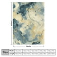 thumbnail image 4 of WERPE Gold and Blue Abstract Art Soft Plush Blankets White, 4 of 6