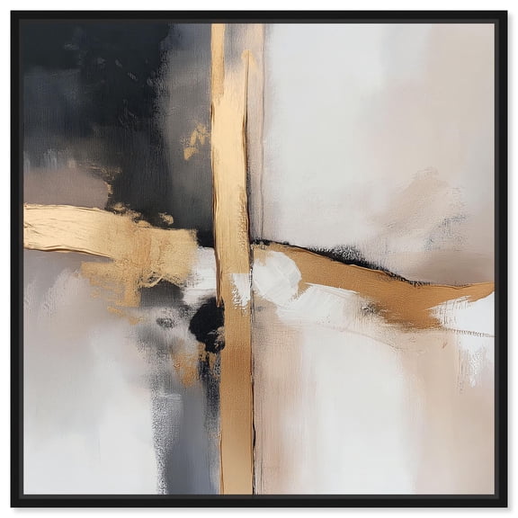 Golden Hour I Canvas Elegant Wall Decor by Art Remedy, Black Frame, 12 x 12