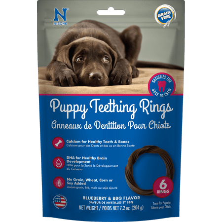 UPC: 0657546701245 | N-Bone® Dental Treat Puppy Teething Rings Grain-Free Blueberry & BBQ 6pk 7.2 oz