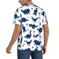 thumbnail image 2 of Goofa Cute Cartoon Dinosaurs Pattern Mens Golf Shirt Baseball T-shirt Moisture Wicking Dry Fit Performance Sport Short Sleeve Striped Golf Polo Shirts-Small, 2 of 7