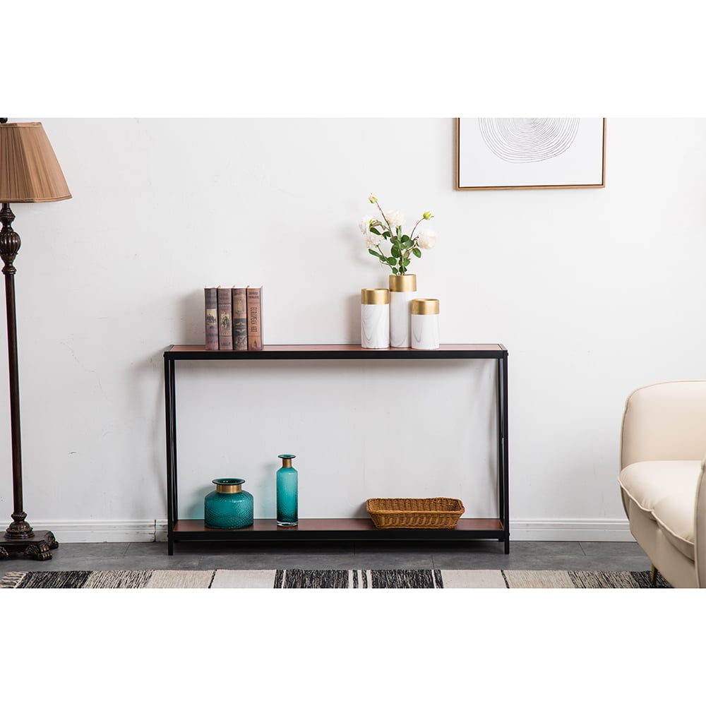 Lowestbest Convenient Concept Console Table Sofa Side Table, Red Brown Wood Grain Lowestbest Convenient Concept Console Table Sofa Side Table, Red Brown Wood Grain