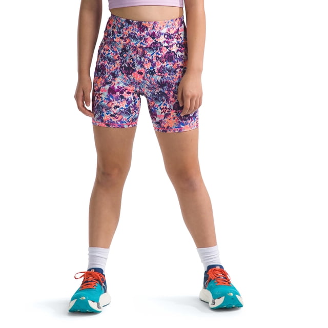 Pantalones cortos para bicicleta THE NORTH FACE Never Stop Radiant Poppy Maze para niñas