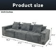 thumbnail image 6 of GVN Space-Saving Compressied Sofa with Pillow Back Support Armrest and Comfy Futon Couch, Convertible Couch with Corduroy fabric for Living Room, Bedroom, Dark Gray, 6 of 7