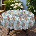 thumbnail image 4 of Pioneer Flower Floral Print Pattern Round Tablecloth 70"x70", Wrinkle Resistant Wipeable Table Cover for Kitchen Dining Room Picnic Patio and Party, 4 of 6