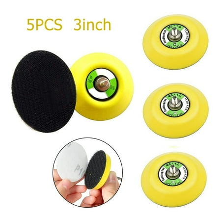 

BAMILL 5pcs 3 75mm Hook Loop Sanding Polishing Backing Pad M6 Thread for Air Sander