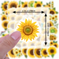 thumbnail image 3 of 35pcs-50pcs Bright Sunflower Stickers Nature Floral Stickers Sunlight PVC Stickers for Luggage Laptop Phone, 3 of 9