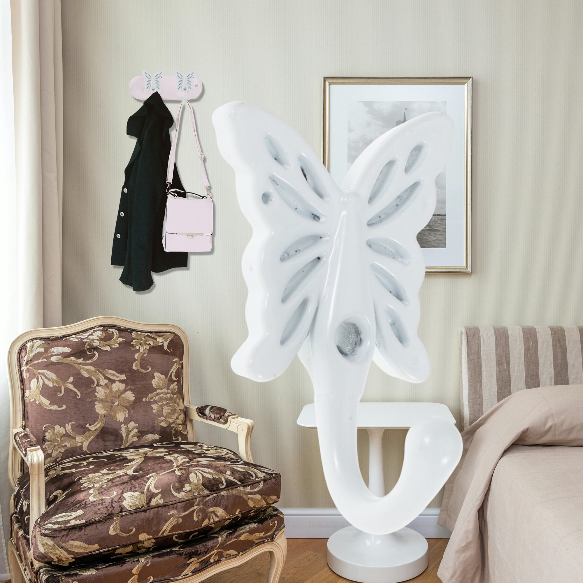 Unique Bargains 4 Pcs Clothes Hooks Door Hooks for Wardrobe Bathroom Kitchen White