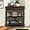 A-light Espresso-corner Table-33.86", variant on 33.86" Corner Table, Wood 3 Tier Triangle Side Table Corner Shelf Stand with Solid Wood Legs 1 Drawer & 2 Storage Shelves for Living Room Small Space (Light Espresso)