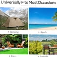 thumbnail image 3 of JERFIT Outdoor Folding Chaise Lounge Chair, 2-in-1 Adjustable Sun Tanning Chair with Pillow & Storage Pocket, Cream White, 3 of 9
