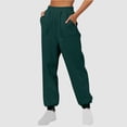 thumbnail image 2 of NOLDARES Womens Sweatpants High Waisted Jogger Pants Women Cinch Bottom Sweatpants Trendy Baggy Joggers with Pockets(Dark Green,XXL), 2 of 5