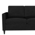 DHP Cooper Modern Sectional Sofa, Black Velvet