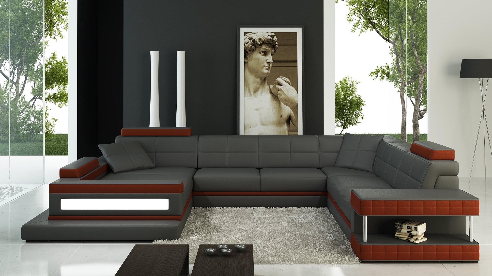 Living Room Furniture Modern Classic Large Sectional Sofa Family Relax