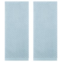 Unique Bargains Solid Striped Decorative Hand Towels Set of 2 Blue 14" x 30"