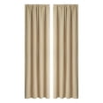thumbnail image 4 of Blackout Curtains for Bedroom Thermal Insulated Light Blocking Room Darkening Curtains Solid Colour Silk Curtains for Living Room, 1 Curtain Panels Brown, 4 of 4