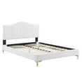thumbnail image 3 of Modway Juniper Channel Tufted Performance Velvet Queen Platform Bed - White, 3 of 10