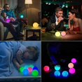 thumbnail image 4 of Yazoeia Floating Pool Lights Inflatable Waterproof IP68 Solar Glow Globe,3\u201dOutdoor Pool Ball Lamp16 Colors, 4 Modes Changing and Remote Control, for Swimming Pool, Gardens,Pathway,, 4 of 9