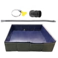 thumbnail image 1 of Plato de ducha plegable y portátil para camping con manguera de desagüe, fabricado en PVC, de fácil instalación. Ideal para caravanas, camping y masco Gris Azul 86x86x25cm, 1 of 9