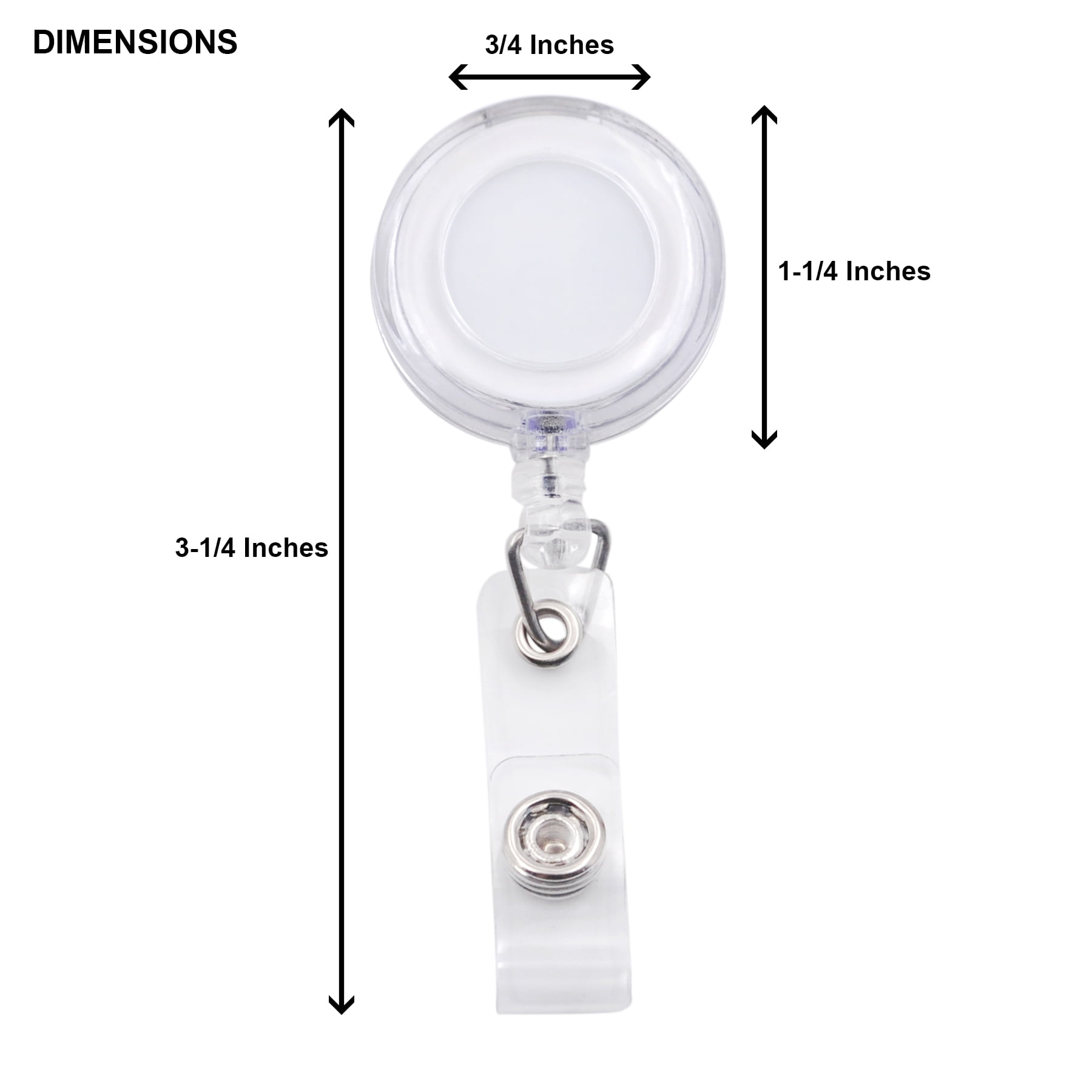 GOGO 50Pcs Transparent ID Card Holder Round Badge Reel-Orange