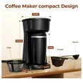 thumbnail image 4 of Coffee Maker, Mini Single Serve Coffee Maker Brewer Includes 14Oz, Thermal Travel Mug with Stainless Steel Interior, Reusable Filter, for Home, Travel, RV, Office and Dorm, 4 of 7