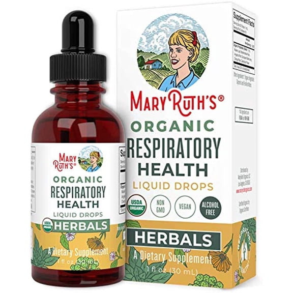 MaryRuth's USDA Organic Respiratory Health Liquid Drops with Mullein Leaf | Immune Support Supplement | Vegan | Unisex | 1 fl oz