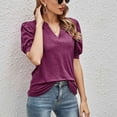thumbnail image 1 of Top de manga abullonada para mujer,Blusa de manga abullonada V Blusa de manga abullonada de moda Blusa con cuello en V Integración perfecta, 1 of 8