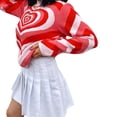 thumbnail image 4 of ZAXARRA Femmes Aiment Pull à Manches Longues à Imprimé Coeur Pull en Tricot, 4 of 9