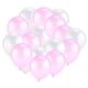 thumbnail image 1 of 50 globos de brillo perlado para decorar bodas, cumpleaños y fiestas infantiles (blanco y rosa)., 1 of 7