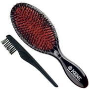 Kent CSM Classic Shine Purse Oval Cushion Straightening Brush, Natural Boar Bristle Hair Brush with Nylon Quills, Hair Brush Detangle for Thick Hair. Made in England