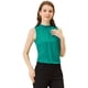 thumbnail image 1 of Blusa de verano casual sin mangas con volantes y cuello simulado con volantes para mujer lago verde S, 1 of 5
