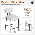 thumbnail image 5 of HomeZeer Bar Stools Set of 2, 26" Counter Height Barstools with Back and Footrest, PU Leather  Upholstered Stools, White, 5 of 9